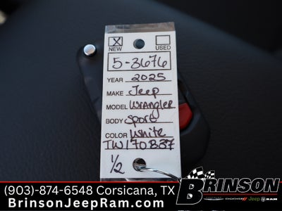 2026 Jeep Wrangler WRANGLER 4-DOOR SPORT S