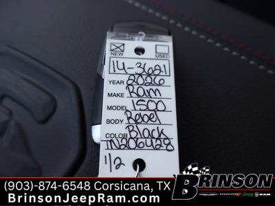 2026 RAM Ram 1500 RAM 1500 REBEL CREW CAB 4X4 5'7' BOX